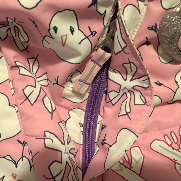 Obermeyer Girls Roselet Insulated Jacket Pink Multi Zip Front FauxFur Hood 7 NEW - Picture 7 of 11